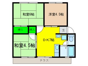 サンシティ海山Ｂ棟の物件間取画像